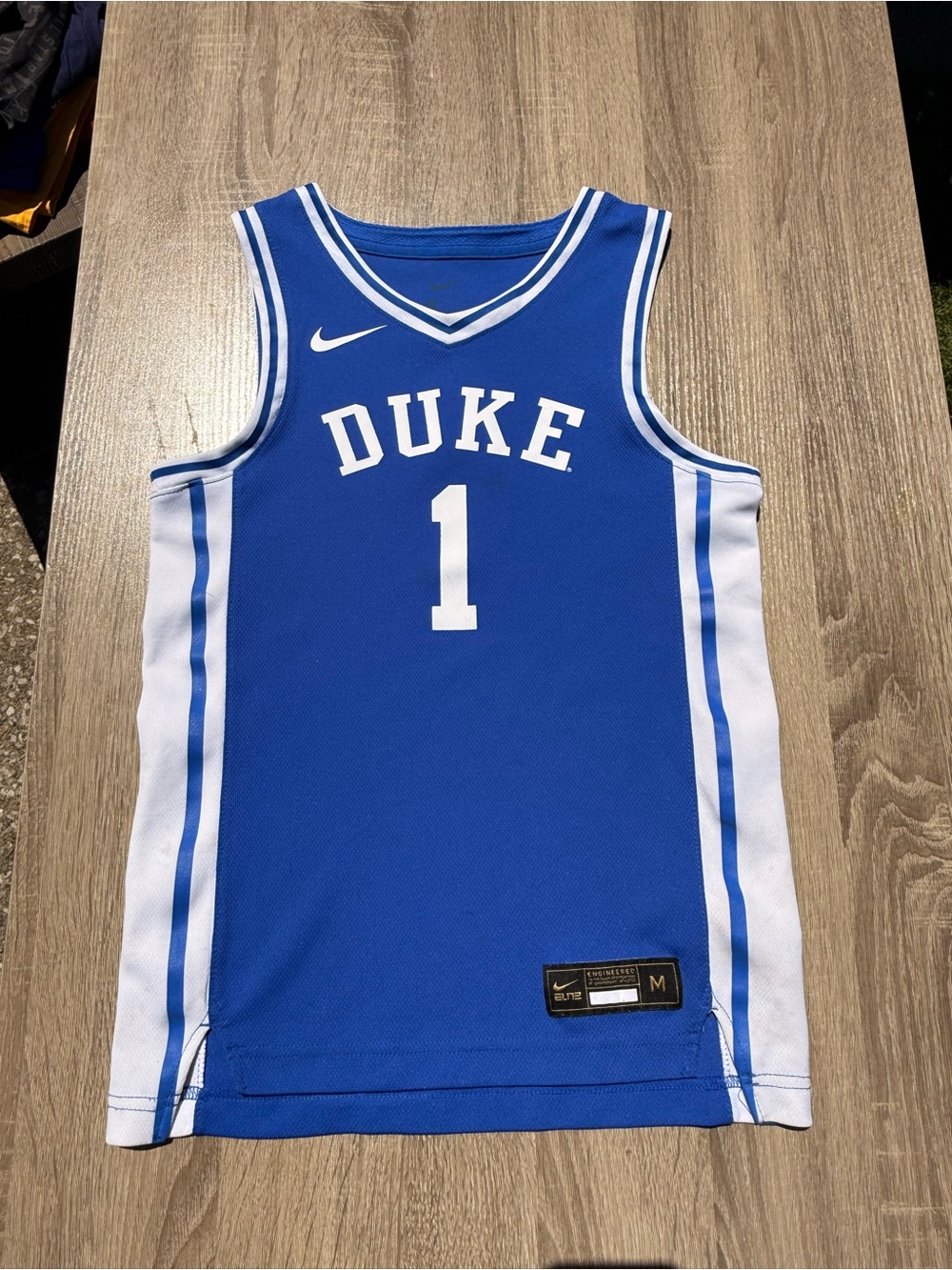 Nike Duke Blue Devils #1 Basketball Jersey with White Accents